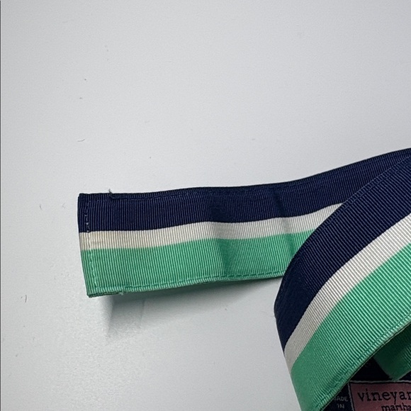 Vineyard Vines D-ring Ribbon belt Navy Green White Stripes‎ Men’s L - Picture 5 of 5